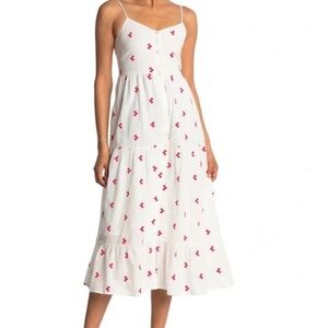 Spirit of Grace Arlaine Button Front Dress sz medium Preowned tiered maxi dress